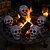 cheap Outdoor Decor-1pc Halloween Ceramic Fireproof Fire Pit Skull, Burning Skeleton Head Figurine for Fireplace or Fire Bowl, Scary Halloween Party Prop and Spooky Indoor Outdoor Decor