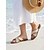 abordables Sandalias deslizantes-Sandalias planas de paja tejida marrón para mujer: sandalias informales con tiras cruzadas, ideales para combinar con pantalones cortos de lino, vacaciones en la playa y para relajarse junto a la