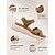 voordelige Comfortsandalen-Damessandalen van imitatieleer met een grof platform en voetboogondersteuning - comfortabele sandalen met gekruiste bandjes aan de voorkant en een verstelbare enkelband met klittenbandsluiting.