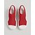 cheap Sport Sandals-Women's Red Air Cushion Platform Sandals – Breathable Knit Open Toe Walking Sandals with Shock Absorption, Lightweight Comfort Sole and Slip-On Design for Travel, Vacation and Everyday Wear