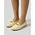 baratos Sapatilhas e Mocassins de mulher-Mocassins femininos amarelos em couro sintético macio – sapatilhas leves com franjas e detalhe de corrente metálica com strass, ideais para viagens, caminhadas e para dirigir casualmente. &amp;roupa para