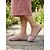 cheap Women's Slip-Ons &amp; Loafers-Women's Pink Faux Suede Loafers with Braided Strap Detail - Comfortable Slip-On Casual Moccasin Flats for  Travel, Daily Walking and Business Casual Wear
