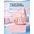 baratos Mochilas para Crianças e Adolescentes-Mochila escolar feminina rosa impermeável em poliéster com estojo, mochila grande com vários bolsos, suporte ergonômico, ideal para viagens. &amp;Uso diário, 1º ao 6º ano