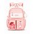 baratos Mochilas para Crianças e Adolescentes-Mochila escolar feminina rosa impermeável em poliéster com estojo, mochila grande com vários bolsos, suporte ergonômico, ideal para viagens. &amp;Uso diário, 1º ao 6º ano