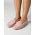 cheap Women's Slip-Ons &amp; Loafers-Women's Pink Faux Suede Loafers with Braided Strap Detail - Comfortable Slip-On Casual Moccasin Flats for  Travel, Daily Walking and Business Casual Wear