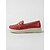 abordables Zapatillas sin cordones y mocasines de mujer-Mocasines de mujer de piel sintética roja con detalle de cadena dorada: zapatos planos cómodos y ligeros, ideales para caminar, trabajar de forma informal, viajar y para el uso diario.