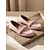 cheap Women's Slip-Ons &amp; Loafers-Women's Pink Faux Suede Loafers with Braided Strap Detail - Comfortable Slip-On Casual Moccasin Flats for  Travel, Daily Walking and Business Casual Wear