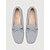 abordables Zapatillas sin cordones y mocasines de mujer-Mocasines grises transpirables de punto para mujer: zapatos cómodos de punta cuadrada sin cordones con detalle de lazo y plantilla acolchada. &amp;Suela exterior de goma antideslizante para