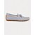 abordables Zapatillas sin cordones y mocasines de mujer-Mocasines grises transpirables de punto para mujer: zapatos cómodos de punta cuadrada sin cordones con detalle de lazo y plantilla acolchada. &amp;Suela exterior de goma antideslizante para