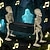 abordables Halloween-Esqueleto animado cargando un ataúd, accesorio de Halloween con luz LED y control por voz.