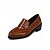 baratos Sapatilhas e Mocassins de mulher-Mocassins femininos marrons de verniz com salto bloco - modelo clássico de bico redondo, perfeitos para o dia a dia no escritório, para o trabalho e ocasiões casuais de negócios.