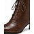 cheap Victorian &amp; Edwardian-Women's Brown Victorian Vintage Lace Up Boots - Wingtip Brogue Edwardian Spool Kitten Heel Booties for Cosplay, Retro Tea Party