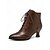 cheap Victorian &amp; Edwardian-Women's Brown Victorian Vintage Lace Up Boots - Wingtip Brogue Edwardian Spool Kitten Heel Booties for Cosplay, Retro Tea Party