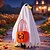 voordelige Kleding &amp; Accessoires-Halloween veranda ganzenoutfit, griezelig spookkostuum met pompoentas voor een ganzenbeeld van 60 cm voor in de tuin