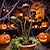 halpa Halloween-[3D] hauska lihapuutarhalaatta, puutarhakoriste ulkokäyttöön, halloween-koristeet, 3D-kauhistuttava maalattu metallinen kolmipäinen ulkokukka-lihaveistoslaatta, puutarhakasvien kiipeilyrakennelma
