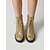 baratos Botas de combate-Botas femininas douradas com glitter - botas de combate com salto alto grosso e plataforma, com cadarço, perfeitas para festas noturnas e saídas à noite.