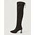 abordables Botas de moda-Botas altas de ante marrón oscuro para mujer: cómodas, con punta afilada, tacón de bloque alto y cierre de cordones, ideales para el día a día en otoño e invierno.
