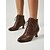 cheap Victorian &amp; Edwardian-Women's Brown Victorian Vintage Lace Up Boots - Wingtip Brogue Edwardian Spool Kitten Heel Booties for Cosplay, Retro Tea Party
