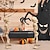 abordables Halloween-Esqueleto animado cargando un ataúd, accesorio de Halloween con luz LED y control por voz.