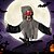 billige Halloween-halloween stående på jorden svingende skelet spøgelse