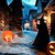 billige Halloween-Halloween tågemaskine græskar, tågemaskine halloween med græskarspand, mini halloween tåge græskar med 12 farverige LED-lys, græskarrygningssprøjte til halloween-stemning