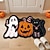 billige Halloween-tepper-Halloween-heks kostformet teppe søt heks flanellgulvmatte innendørs dørmatte soverom nattbord teppe skummel hjemmedekor