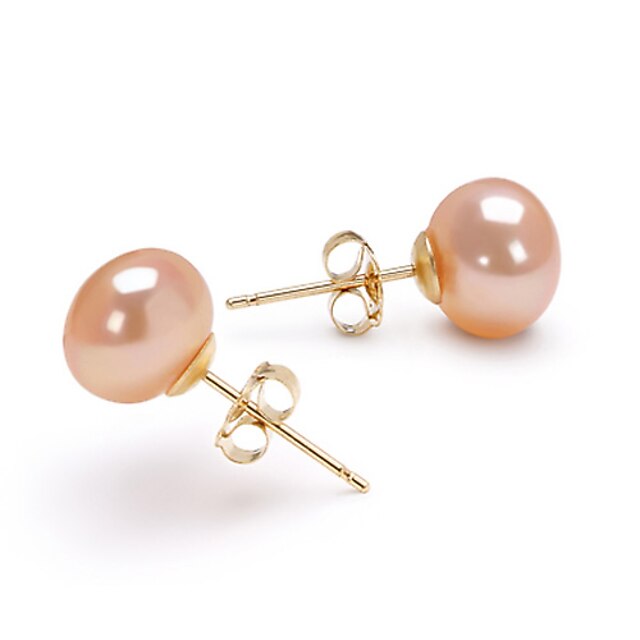  Rosa Perlen Ohrstecker Tropfen-Ohrringe Geburtssteine Gold Ohrringe Schmuck Für 1pc / Damen