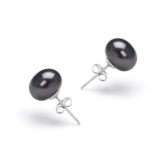  Women's Black Pearl Stud Earrings Drop Earrings Birthstones Sterling Silver Earrings Jewelry For 1pc