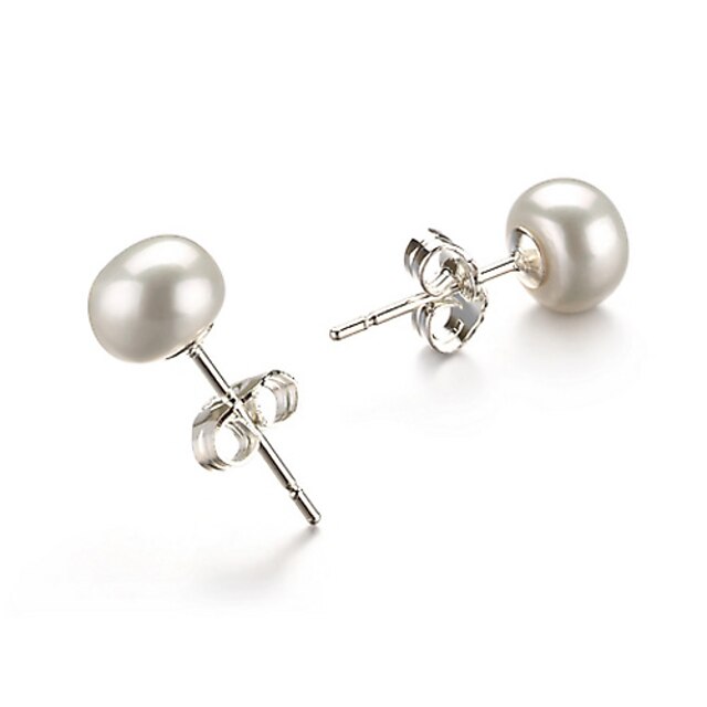  Blanc Perle Boucles d'oreille Clou Boucle d'Oreille Pendantes Or Des boucles d'oreilles Bijoux Pour 1pc / Femme