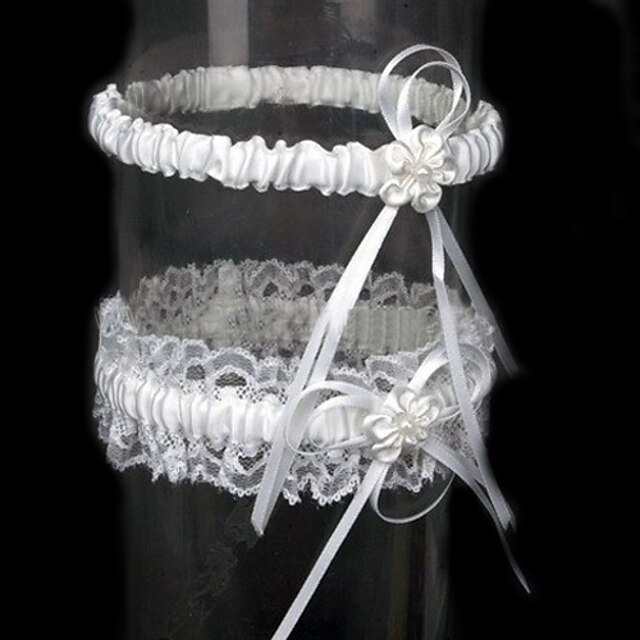 Lace / Satin Classic Wedding Garter With Ribbon Tie / Flower Garters