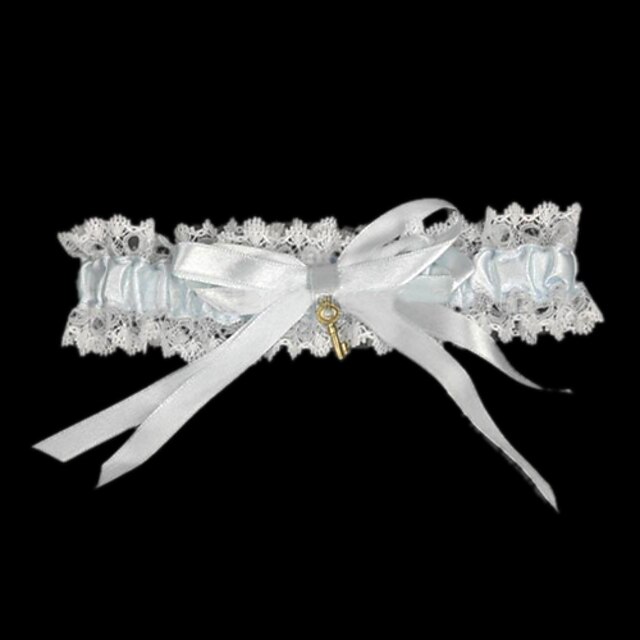  Csipke / Szatén Klasszikus Wedding Garter Val vel Csokor / Csokornyakkendő Harisnykötők