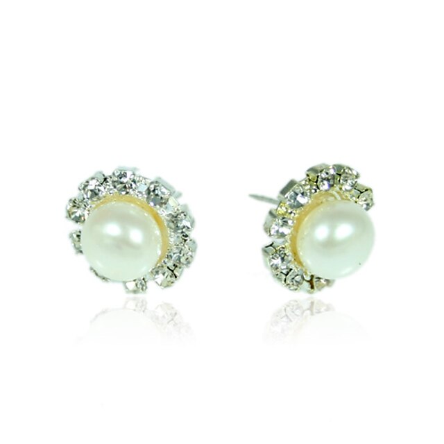  Women's White Pearl Earrings Fashion Sterling Silver Earrings Jewelry For Daily