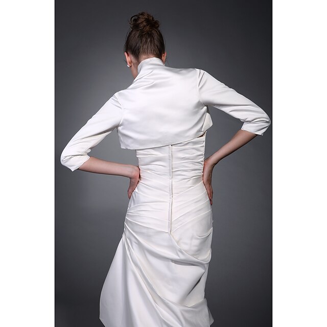 Coats / Jackets Satin Wedding / Party Evening Wedding  Wraps / Bolero With Draping / Solid3