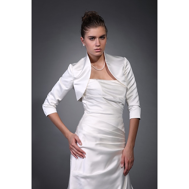  Manteaux / Vestes Satin Mariage / Soirée Wraps de mariage / Boléro Avec Drapée / Couleur Unie