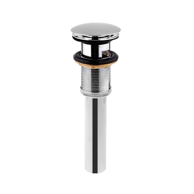  蛇口アクセサリー - 優れた品質 オーバーフローによるポップアップ排水 コンテンポラリー 真鍮 クロム