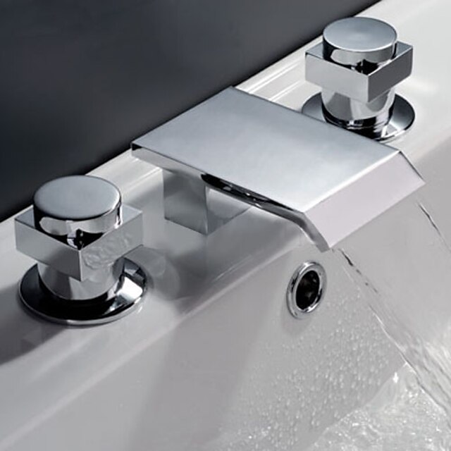  două mânere pe scară largă cascadă baie chiuveta robinet sau cadă de baie robinet - Livrare gratuita (0698-m-6009)