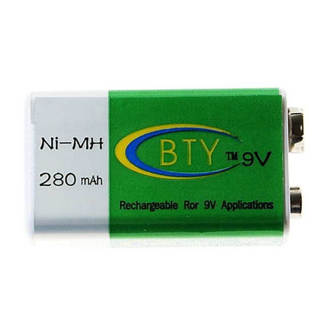  BTY 280mAh Ni-MH 9V Rechargeable Battery