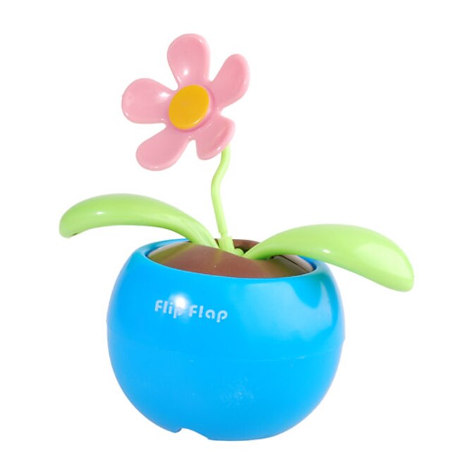  Solar Powered Flip Flap Flower Plant-Blue