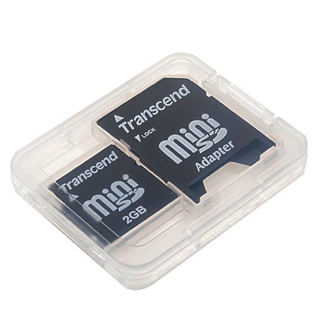  2GB TRANSCEND carte mémoire miniSD et un adaptateur SDHC SD
