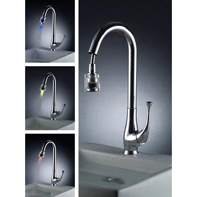  Yksi reikä Kromi Ulosvedettävä / pull-down / Tall / Korkea Arc Nykyaikainen Kitchen Taps