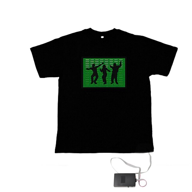  T-shirt con LED Luci LED attivate con suono Tessuto Alla moda 2 batterie AAA