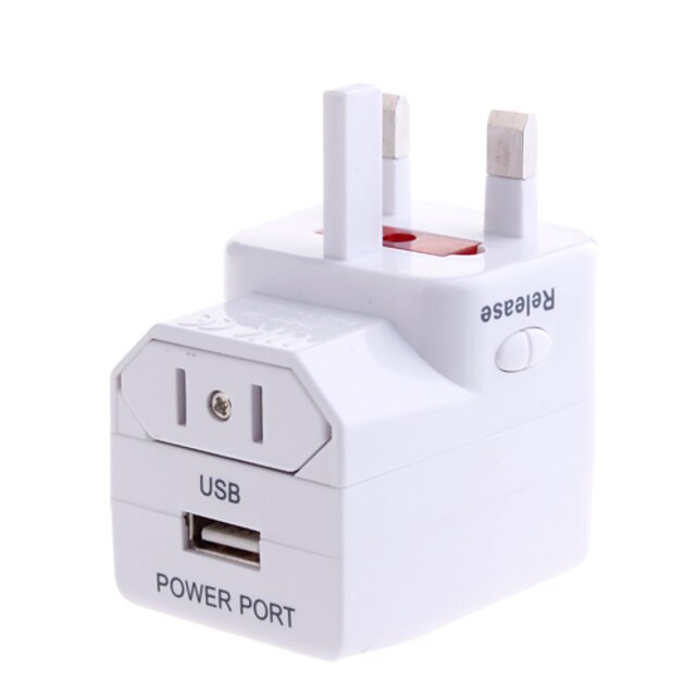  Universal World Travel AC Adapter with USB Power Port