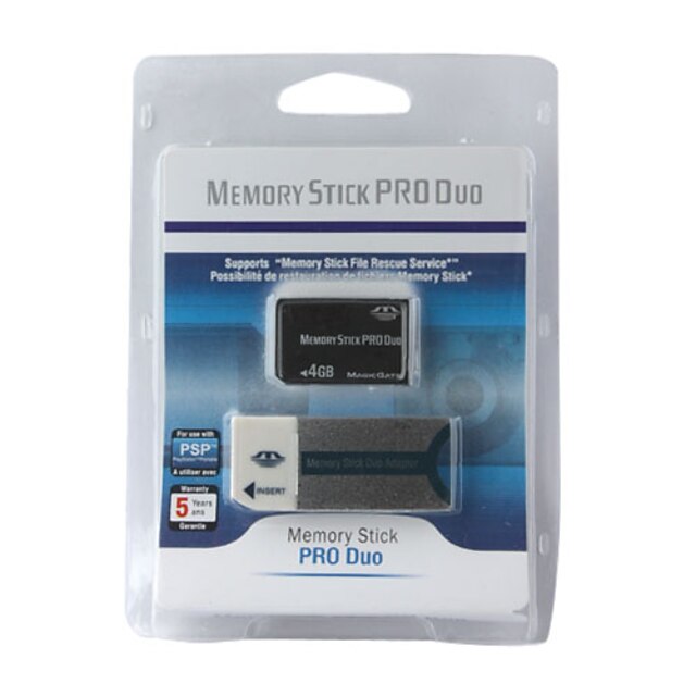  4GB Memory Stick Pro Duo MagicGate Card with Memory Stick Duo Adapter (CMC026)