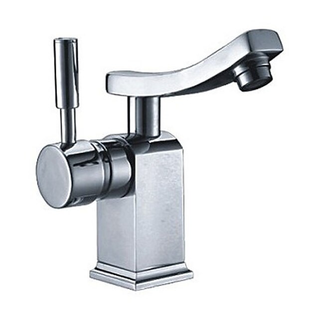 Country Centerset Ceramic Valve One Hole Single Handle One Hole Chrome, Bathroom Sink Faucet