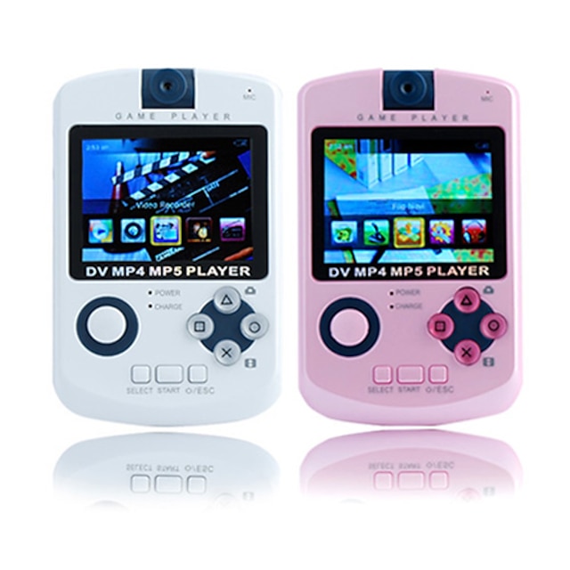  2,4 tums spel mp4-spelare med digital kamera (8 GB, vit / rosa)