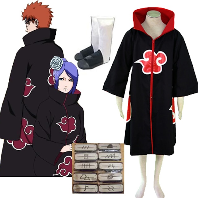  Naruto Akatsuki Group Cosplay Costume Set