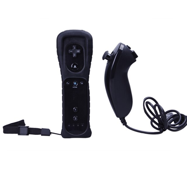  svart Remote og Nunchuk-kontrolleren + sak for Wii