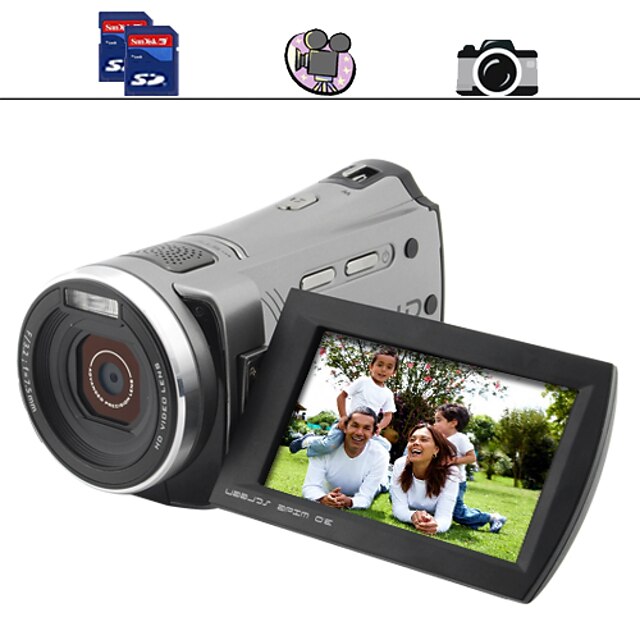  famiglia videocamera hd con 3 pollici a schermo doppio slot per schede SD (dc021)