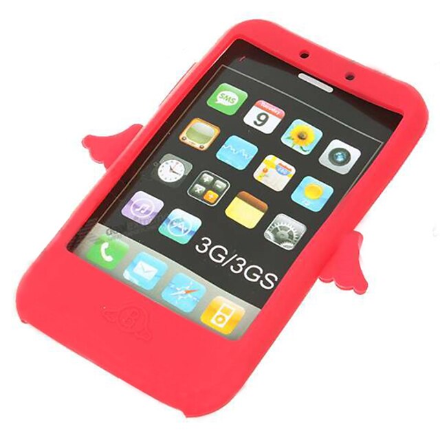  engel stil silikone Case for iPhone 3G/3GS (rød)