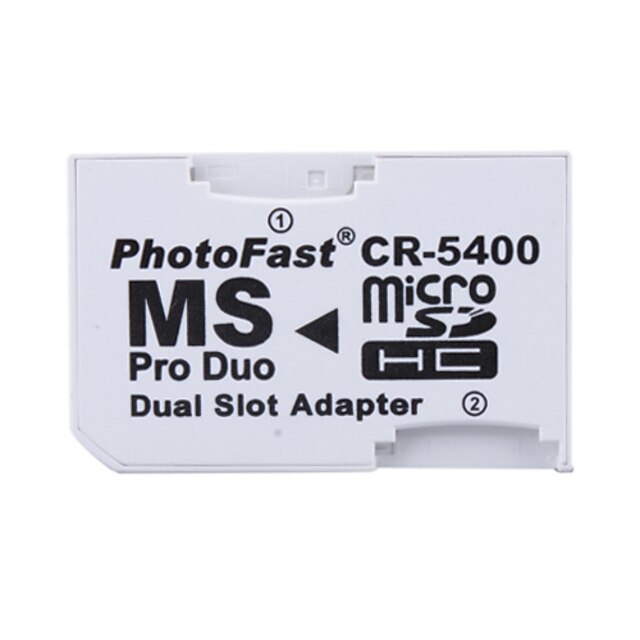  dual microSD / hc a MS Pro Duo tarjetas de memoria del adaptador (blanco)